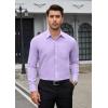 imageHISDERN Mens Dress Shirts Long Sleeve Button Down Shirts for Men Oxford Business Casual Formal Collared Shirt with PocketPurple2