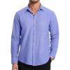 imageHISDERN Mens Dress Shirts Long Sleeve Button Down Shirts for Men Oxford Business Casual Formal Collared Shirt with PocketBlue