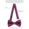 imageHISDERN Bow Ties for Men Solid Mens Bow Tie Pretied Adjustable Bowtie and Pocket Square Cufflinks Set for Wedding Party PromA2hot Pink  Black