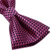 imageHISDERN Bow Ties for Men Solid Mens Bow Tie Pretied Adjustable Bowtie and Pocket Square Cufflinks Set for Wedding Party PromA2hot Pink  Black