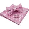 imageHISDERN Bow Ties for Men Solid Mens Bow Tie Pretied Adjustable Bowtie and Pocket Square Cufflinks Set for Wedding Party PromA3hot Pink  Black