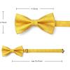 imageHISDERN Bow Ties for Men Solid Mens Bow Tie Pretied Adjustable Bowtie and Pocket Square Cufflinks Set for Wedding Party PromC1gold
