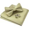 imageHISDERN Bow Ties for Men Solid Mens Bow Tie Pretied Adjustable Bowtie and Pocket Square Cufflinks Set for Wedding Party PromD1olive Green
