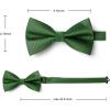 imageHISDERN Bow Ties for Men Solid Mens Bow Tie Pretied Adjustable Bowtie and Pocket Square Cufflinks Set for Wedding Party PromD2emerald Green