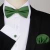 imageHISDERN Bow Ties for Men Solid Mens Bow Tie Pretied Adjustable Bowtie and Pocket Square Cufflinks Set for Wedding Party PromD2emerald Green