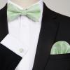 imageHISDERN Bow Ties for Men Solid Mens Bow Tie Pretied Adjustable Bowtie and Pocket Square Cufflinks Set for Wedding Party PromD3 Sage Green