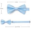 imageHISDERN Bow Ties for Men Solid Mens Bow Tie Pretied Adjustable Bowtie and Pocket Square Cufflinks Set for Wedding Party PromF2light Blue