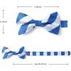 imageHISDERN Bow Ties for Men Solid Mens Bow Tie Pretied Adjustable Bowtie and Pocket Square Cufflinks Set for Wedding Party PromF3white Blue Plaid