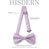 imageHISDERN Bow Ties for Men Solid Mens Bow Tie Pretied Adjustable Bowtie and Pocket Square Cufflinks Set for Wedding Party PromG1lavender
