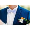 imageHISDERN Bow Ties for Men Solid Mens Bow Tie Pretied Adjustable Bowtie and Pocket Square Cufflinks Set for Wedding Party PromG2 Purple 1