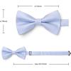 imageHISDERN Bow Ties for Men Solid Mens Bow Tie Pretied Adjustable Bowtie and Pocket Square Cufflinks Set for Wedding Party PromG2 Purple 1