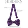 imageHISDERN Bow Ties for Men Solid Mens Bow Tie Pretied Adjustable Bowtie and Pocket Square Cufflinks Set for Wedding Party PromG4 Dark Purple Paisley