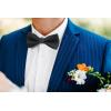 imageHISDERN Bow Ties for Men Solid Mens Bow Tie Pretied Adjustable Bowtie and Pocket Square Cufflinks Set for Wedding Party PromH1black