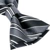 imageHISDERN Bow Ties for Men Solid Mens Bow Tie Pretied Adjustable Bowtie and Pocket Square Cufflinks Set for Wedding Party PromH2black  Grey Striped