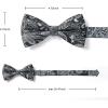 imageHISDERN Bow Ties for Men Solid Mens Bow Tie Pretied Adjustable Bowtie and Pocket Square Cufflinks Set for Wedding Party PromH3black Paisley