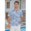 imageHawaiian Shirt for Men Casual Summer Short Sleeve Beach Vacation Aloha Hawaii Button Down Shirt HolidayA2blue