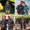 imageHawaiian Shirt for Men Casual Summer Short Sleeve Beach Vacation Aloha Hawaii Button Down Shirt HolidayB1black Floral