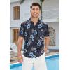 imageHawaiian Shirt for Men Casual Summer Short Sleeve Beach Vacation Aloha Hawaii Button Down Shirt HolidayB1black Floral