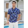imageHawaiian Shirt for Men Casual Summer Short Sleeve Beach Vacation Aloha Hawaii Button Down Shirt HolidayB2navy Blue Black