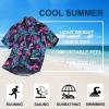 imageHawaiian Shirt for Men Casual Summer Short Sleeve Beach Vacation Aloha Hawaii Button Down Shirt HolidayB3purple Black