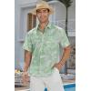imageHawaiian Shirt for Men Casual Summer Short Sleeve Beach Vacation Aloha Hawaii Button Down Shirt HolidayC1sage Green