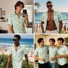 imageHawaiian Shirt for Men Casual Summer Short Sleeve Beach Vacation Aloha Hawaii Button Down Shirt HolidayC1sage Green