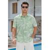 imageHawaiian Shirt for Men Casual Summer Short Sleeve Beach Vacation Aloha Hawaii Button Down Shirt HolidayC1sage Green