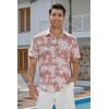 imageHawaiian Shirt for Men Casual Summer Short Sleeve Beach Vacation Aloha Hawaii Button Down Shirt HolidayC2pink Floral