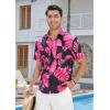 imageHawaiian Shirt for Men Casual Summer Short Sleeve Beach Vacation Aloha Hawaii Button Down Shirt HolidayD1hot Pink Black