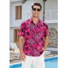 imageHawaiian Shirt for Men Casual Summer Short Sleeve Beach Vacation Aloha Hawaii Button Down Shirt HolidayD2hot Pink Black