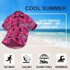 imageHawaiian Shirt for Men Casual Summer Short Sleeve Beach Vacation Aloha Hawaii Button Down Shirt HolidayD2hot Pink Black