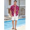 imageHawaiian Shirt for Men Casual Summer Short Sleeve Beach Vacation Aloha Hawaii Button Down Shirt HolidayD2hot Pink Black
