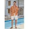 imageHawaiian Shirt for Men Casual Summer Short Sleeve Beach Vacation Aloha Hawaii Button Down Shirt HolidayE1orange