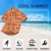 imageHawaiian Shirt for Men Casual Summer Short Sleeve Beach Vacation Aloha Hawaii Button Down Shirt HolidayE1orange