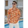 imageHawaiian Shirt for Men Casual Summer Short Sleeve Beach Vacation Aloha Hawaii Button Down Shirt HolidayE1orange