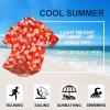 imageHawaiian Shirt for Men Casual Summer Short Sleeve Beach Vacation Aloha Hawaii Button Down Shirt HolidayE2red Orange
