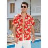 imageHawaiian Shirt for Men Casual Summer Short Sleeve Beach Vacation Aloha Hawaii Button Down Shirt HolidayE2red Orange