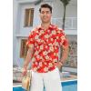 imageHawaiian Shirt for Men Casual Summer Short Sleeve Beach Vacation Aloha Hawaii Button Down Shirt HolidayE2red Orange