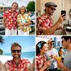 imageHawaiian Shirt for Men Casual Summer Short Sleeve Beach Vacation Aloha Hawaii Button Down Shirt HolidayE2red Orange