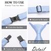 imageHISDERN Pre Tied Ties for Men Paisley Solid Striped Necktie and Pocket Square Cufflinks Set Formal Wedding Neck TieAlight BlueSolid
