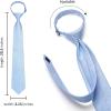 imageHISDERN Pre Tied Ties for Men Paisley Solid Striped Necktie and Pocket Square Cufflinks Set Formal Wedding Neck TieAlight BlueSolid