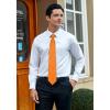 imageHISDERN Pre Tied Ties for Men Paisley Solid Striped Necktie and Pocket Square Cufflinks Set Formal Wedding Neck TieAorangeSolid