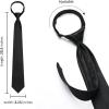 imageHISDERN Pre Tied Ties for Men Paisley Solid Striped Necktie and Pocket Square Cufflinks Set Formal Wedding Neck TieB1blackSolid