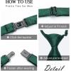 imageHISDERN Pre Tied Ties for Men Paisley Solid Striped Necktie and Pocket Square Cufflinks Set Formal Wedding Neck TieBemerald GreenPaisley