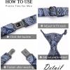 imageHISDERN Pre Tied Ties for Men Paisley Solid Striped Necktie and Pocket Square Cufflinks Set Formal Wedding Neck TieBnavyPaisley