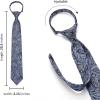 imageHISDERN Pre Tied Ties for Men Paisley Solid Striped Necktie and Pocket Square Cufflinks Set Formal Wedding Neck TieBnavyPaisley