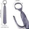 imageHISDERN Pre Tied Ties for Men Paisley Solid Striped Necktie and Pocket Square Cufflinks Set Formal Wedding Neck TieCpurple2Striped