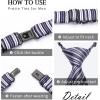 imageHISDERN Pre Tied Ties for Men Paisley Solid Striped Necktie and Pocket Square Cufflinks Set Formal Wedding Neck TieCpurple2Striped