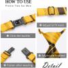 imageHISDERN Pre Tied Ties for Men Paisley Solid Striped Necktie and Pocket Square Cufflinks Set Formal Wedding Neck TieCyellowStriped