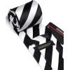 imageHISDERN Mens Tie Striped Ties and Handkerchief Set Business Formal Woven Pocket Square Wedding College Stripe NecktieAblack White